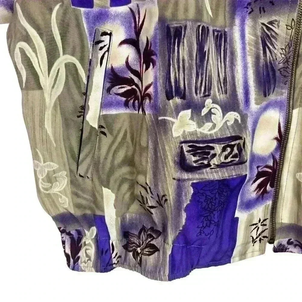 New NWT Hana Sport Vintage Windbreaker Purple‎ 90’s Women’s Large Golf Tennis - Picture 5 of 16